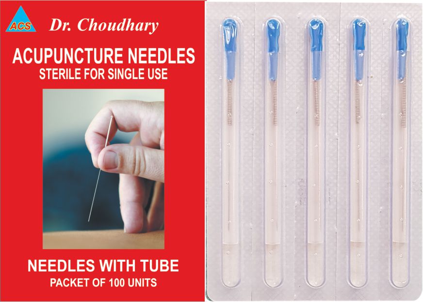 ACS Acupuncture Needles Tube Pck 100-3''/.25x75mm 